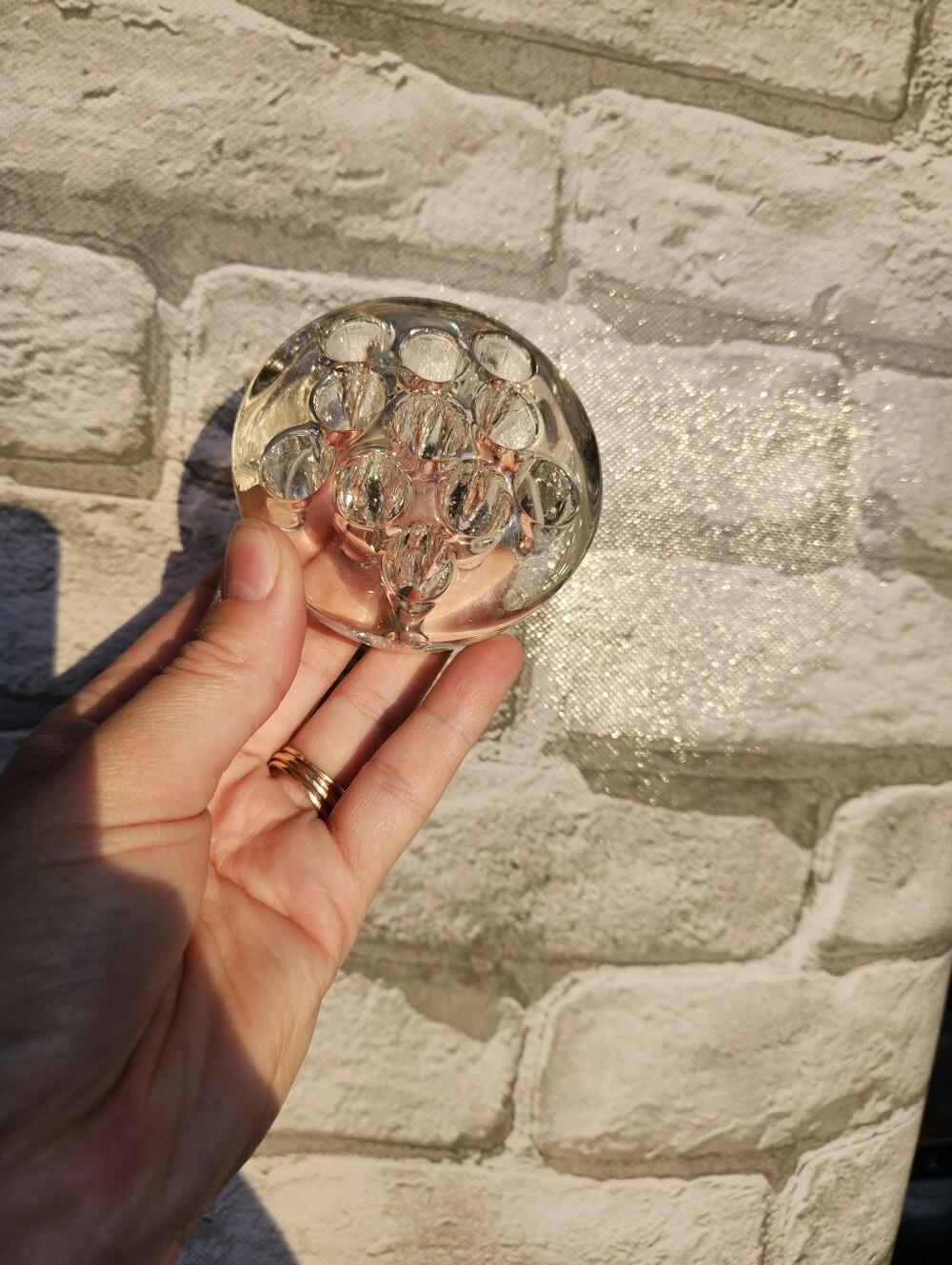 Small Solid Glass Flower Frog